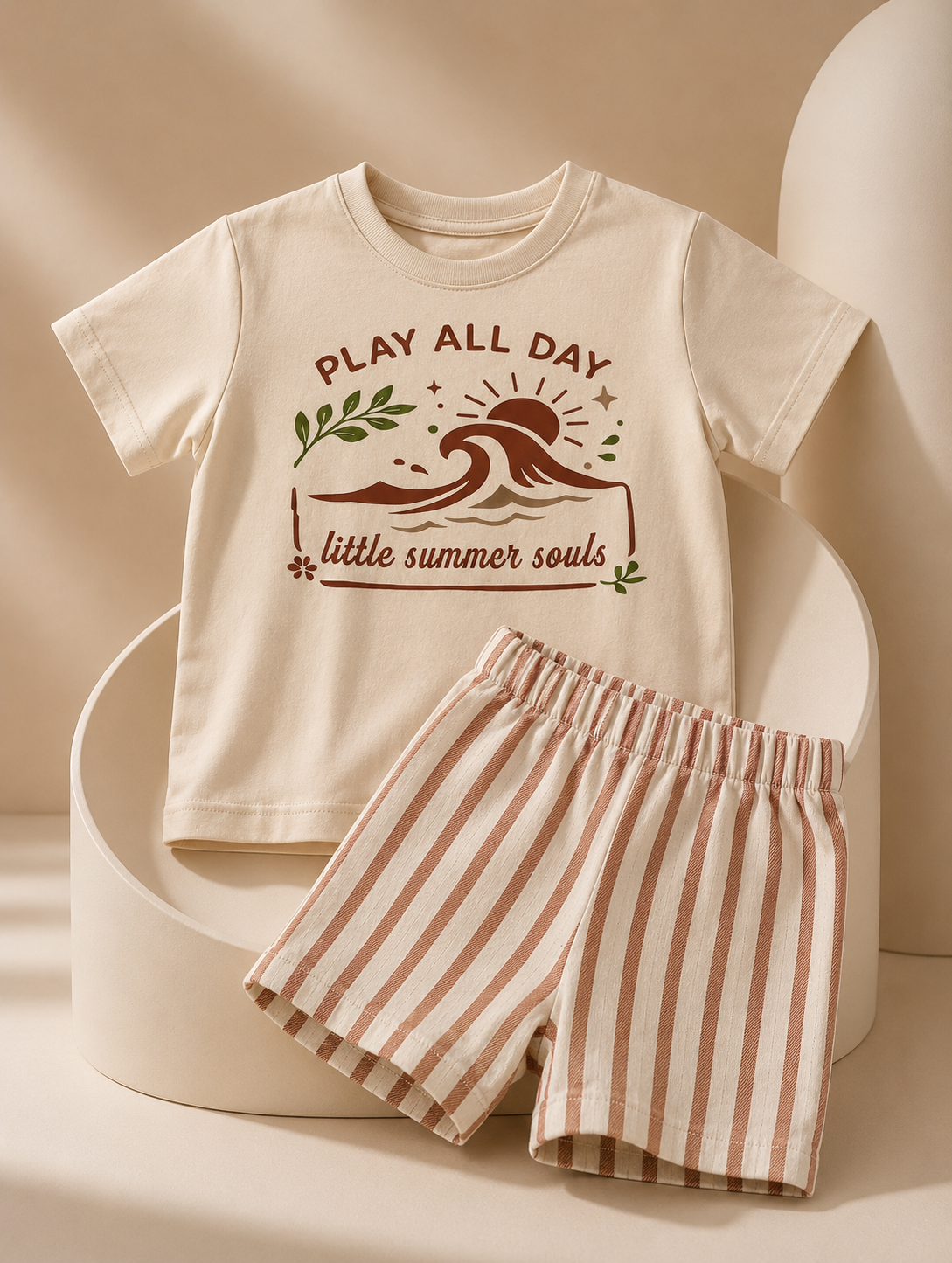 Striped Linen Short & Tshirt
