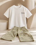 Striped Muslin Pants & T-Shirt