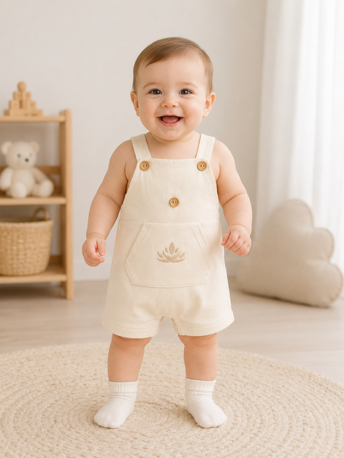 Beige Pocket Romper